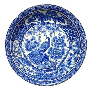 Vintage Asian decorative peacock plate